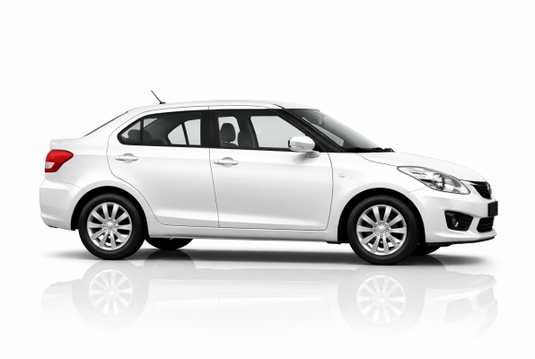 Sleek white Maruti Swift Dzire